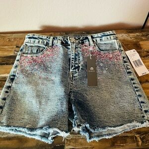 Desigual Kids Denim Shorts with Pink Accents